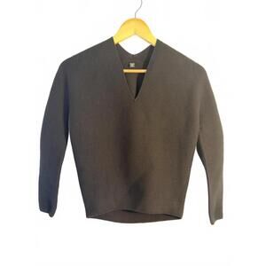 Uniqlo 3D Knit V-Neck Dolman Sweater, Blk, Women's XS